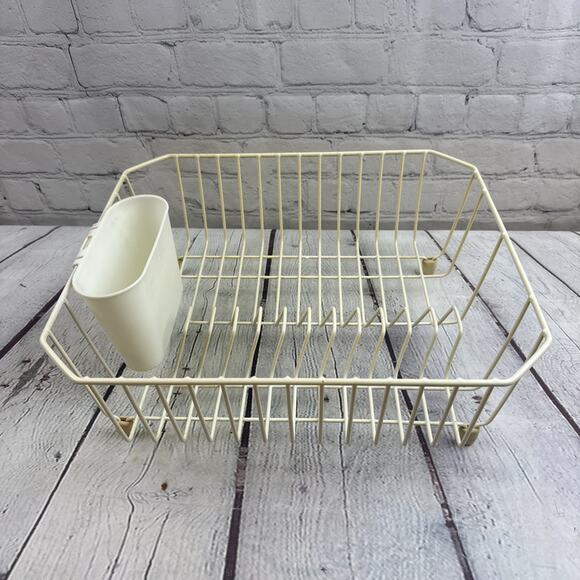 Vintage White Rubbermaid Dish Drainer Drying Rack‎ Coated Wire - Picture 1 of 11